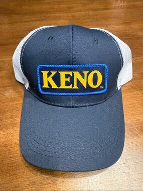 Othr Black and White KENO Patch Trucker Hat